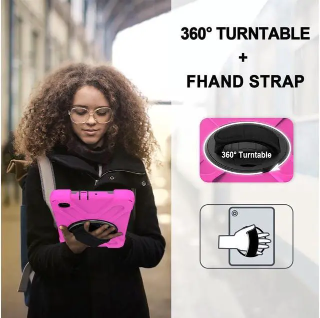 Alt view image 3 of 7 - BONAEVER Shockproof Case for Galaxy Tab A 8.4 Inch 2020 Model SM-T307 SM-T307U Verizon/T-Mobile/Sprint/AT&T Protective Stand Cover + H & Shoulder Strap