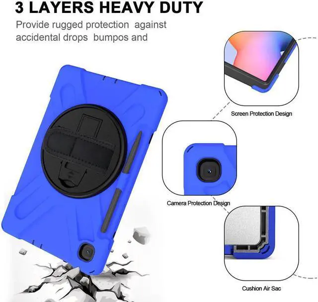 Alt view image 3 of 7 - BONAEVER Case for Samsung Galaxy Tab S6 Lite 10.4 inch 2020 2022 Model SM-P610 P613 P615 P619 Protective Cover with Pencil Stand and & Shoulder Strap