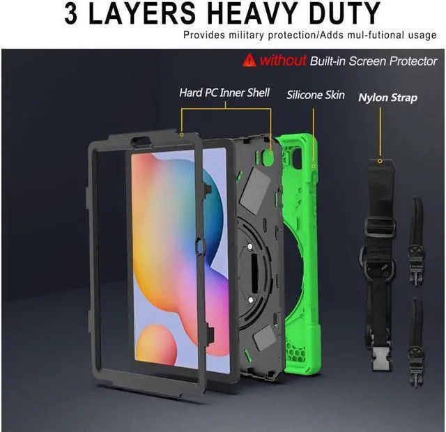 Alt view image 6 of 7 - BONAEVER Case for Samsung Galaxy Tab S6 Lite 10.4 inch 2020 2022 Model SM-P610 P613 P615 P619 Protective Cover with Pencil Stand and & Shoulder Strap
