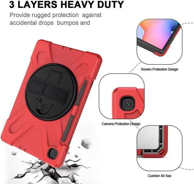Alt view image 3 of 7 - BONAEVER Case for Samsung Galaxy Tab S6 Lite 10.4 inch 2020 2022 Model SM-P610 P613 P615 P619 Protective Cover with Pencil Stand and & Shoulder Strap