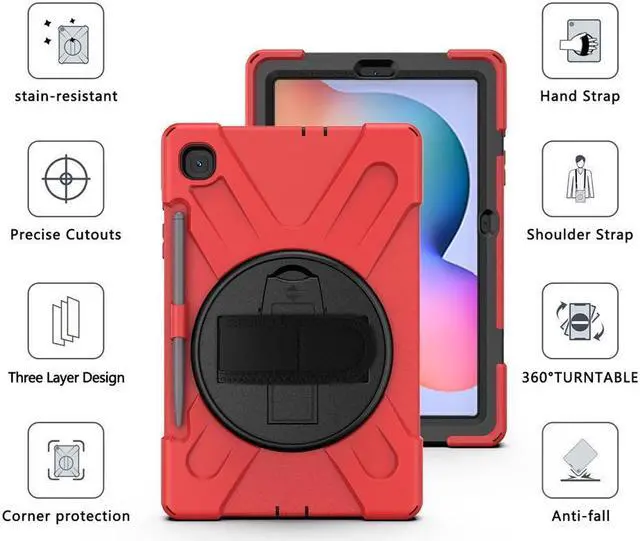 Alt view image 6 of 7 - BONAEVER Case for Samsung Galaxy Tab S6 Lite 10.4 inch 2020 2022 Model SM-P610 P613 P615 P619 Protective Cover with Pencil Stand and & Shoulder Strap