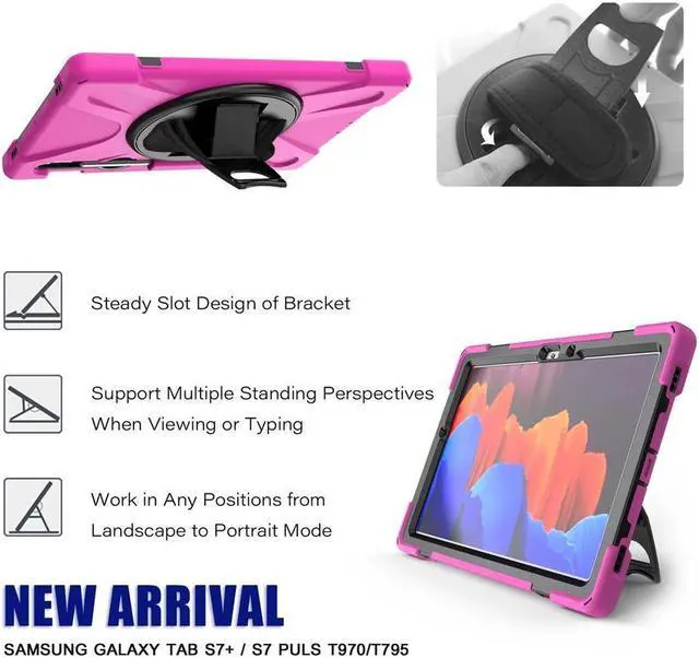 Alt view image 2 of 7 - BONAEVER For Galaxy Tab S8 2022 / Tab S7 2020 11 Inch Case SM-X700 SM-706 SM-T870 SM-T875 SM-T878 Shockproof Protective Cover with Pen Holder Shoulder Strap