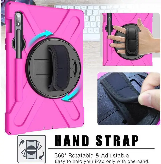 Alt view image 6 of 7 - BONAEVER For Galaxy Tab S8 2022 / Tab S7 2020 11 Inch Case SM-X700 SM-706 SM-T870 SM-T875 SM-T878 Shockproof Protective Cover with Pen Holder Shoulder Strap