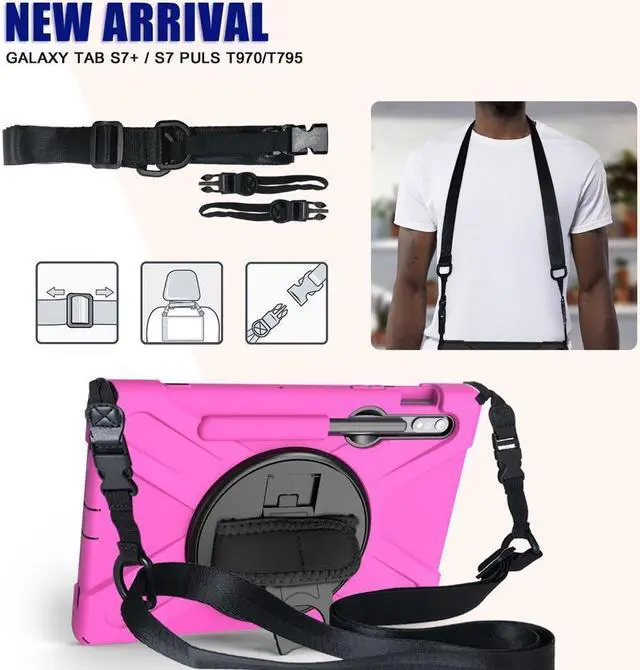 Alt view image 5 of 7 - BONAEVER For Galaxy Tab S8 2022 / Tab S7 2020 11 Inch Case SM-X700 SM-706 SM-T870 SM-T875 SM-T878 Shockproof Protective Cover with Pen Holder Shoulder Strap