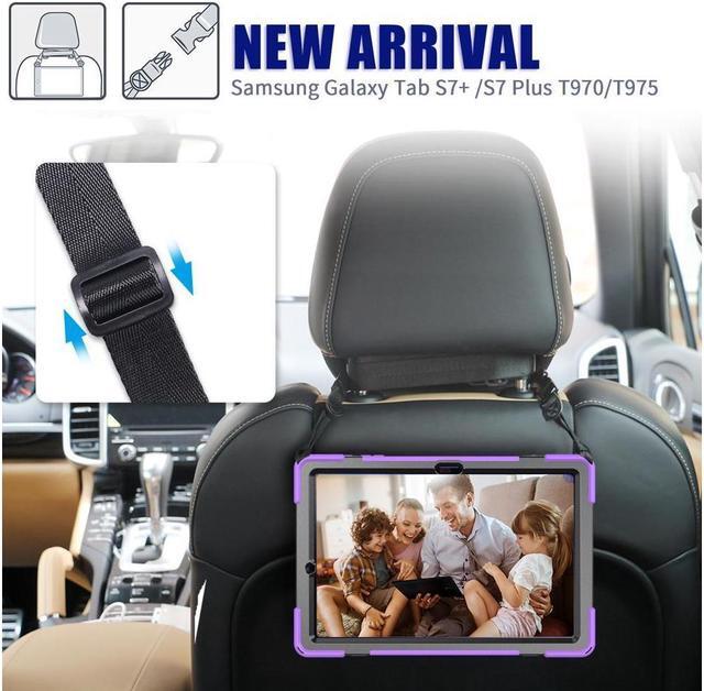 Alt view image 4 of 7 - BONAEVER For Galaxy Tab S8 Plus 2022 / S7 FE 2021 / S7 Plus 2020 12.4 inch Case SM-X800/X806/T730/T970/T975 Shockproof Cover with Pen Holder Shoulder Strap Stand
