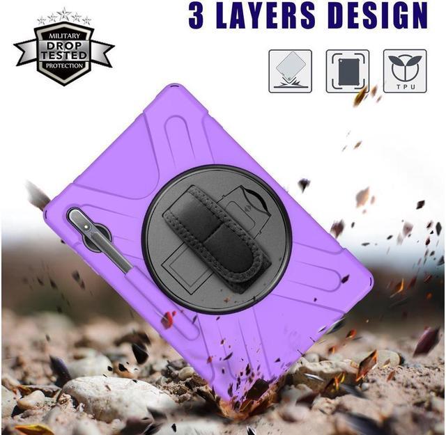 Alt view image 6 of 7 - BONAEVER For Galaxy Tab S8 Plus 2022 / S7 FE 2021 / S7 Plus 2020 12.4 inch Case SM-X800/X806/T730/T970/T975 Shockproof Cover with Pen Holder Shoulder Strap Stand