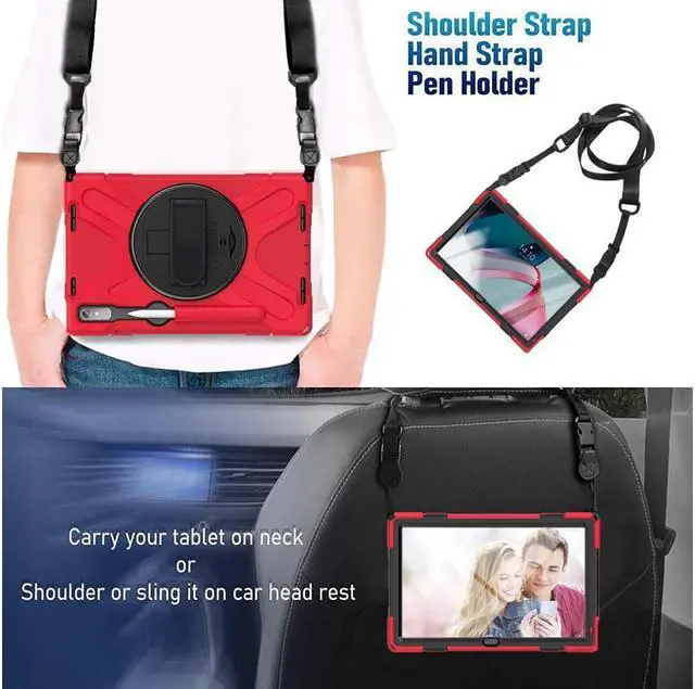 Alt view image 3 of 7 - BONAEVER Case for Lenovo Tab P11 Pro 2nd Gen 11.2 inch 2022 Model TB-132FU TB-138FC with Pencil Holder Stand and & Shoulder Strap Protective Cover