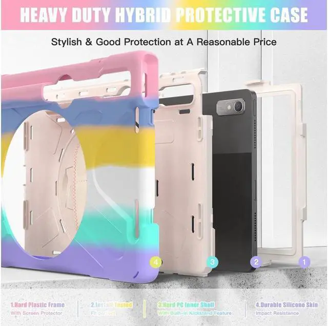 Alt view image 6 of 7 - BONAEVER Case for Lenovo Tab P11 Pro 2nd Gen 11.2 inch 2022 Model TB-132FU TB-138FC with Pencil Holder Stand and & Shoulder Strap Protective Cover