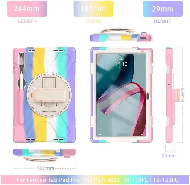 Alt view image 7 of 7 - BONAEVER Case for Lenovo Tab P11 Pro 2nd Gen 11.2 inch 2022 Model TB-132FU TB-138FC with Pencil Holder Stand and & Shoulder Strap Protective Cover