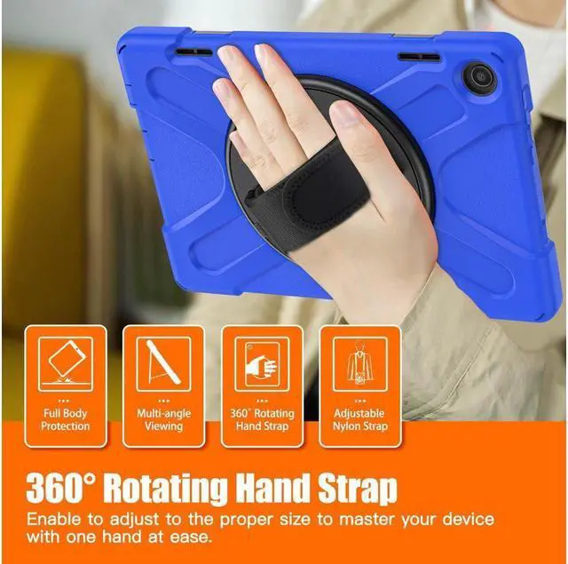 Alt view image 4 of 7 - BONAEVER Case for Lenovo Tab M10 3rd Gen 10.1 inch 2022 Model TB-328FU TB-328XU with Pencil Holder Stand and & Shoulder Strap Protective Cover