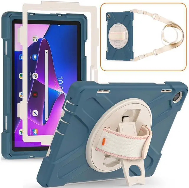 Main image of BONAEVER Case for Lenovo Tab M10 3rd Gen 10.1 inch 2022 Model TB-328FU TB-328XU with Pencil Holder Stand and & Shoulder Strap Protective Cover