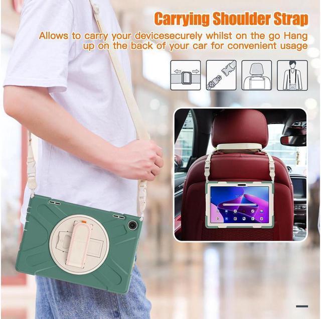 Alt view image 3 of 7 - BONAEVER Case for Lenovo Tab M10 3rd Gen 10.1 inch 2022 Model TB-328FU TB-328XU with Pencil Holder Stand and & Shoulder Strap Protective Cover