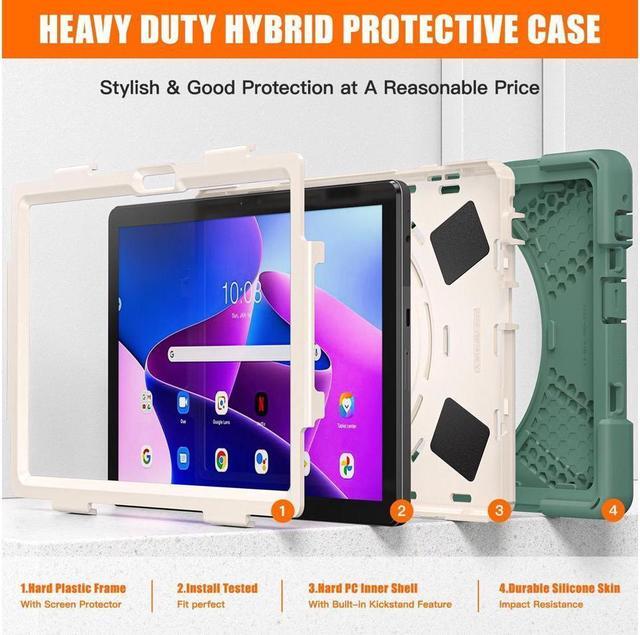Alt view image 5 of 7 - BONAEVER Case for Lenovo Tab M10 3rd Gen 10.1 inch 2022 Model TB-328FU TB-328XU with Pencil Holder Stand and & Shoulder Strap Protective Cover