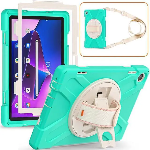 Main image of BONAEVER Case for Lenovo Tab M10 3rd Gen 10.1 inch 2022 Model TB-328FU TB-328XU with Pencil Holder Stand and & Shoulder Strap Protective Cover