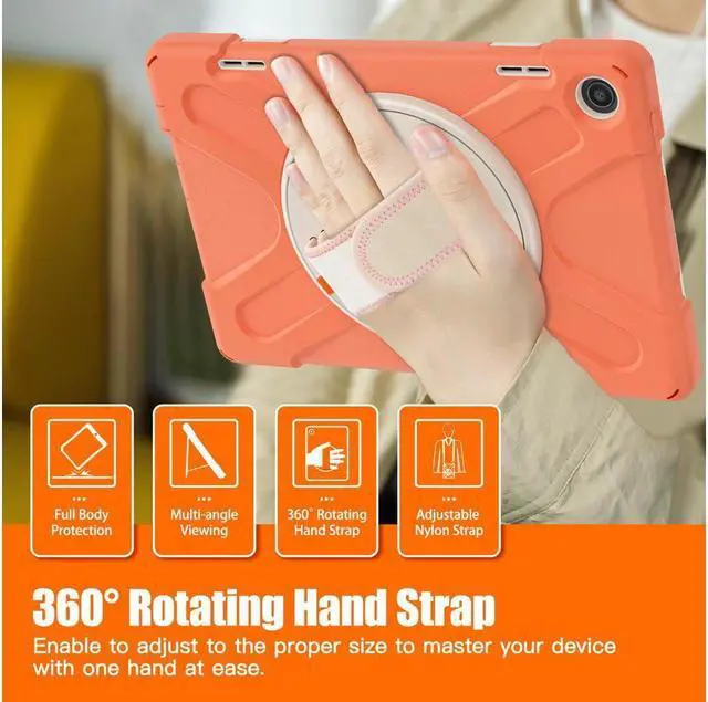 Alt view image 4 of 7 - BONAEVER Case for Lenovo Tab M10 3rd Gen 10.1 inch 2022 Model TB-328FU TB-328XU with Pencil Holder Stand and & Shoulder Strap Protective Cover