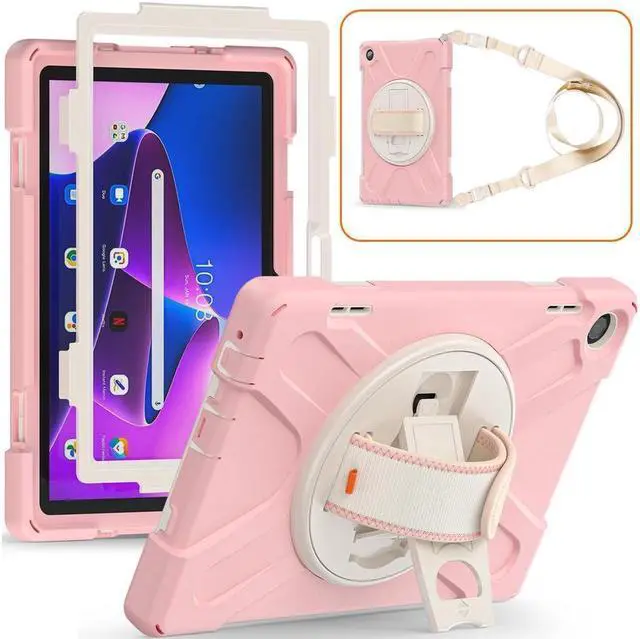 Main image of BONAEVER Case for Lenovo Tab M10 3rd Gen 10.1 inch 2022 Model TB-328FU TB-328XU with Pencil Holder Stand and & Shoulder Strap Protective Cover