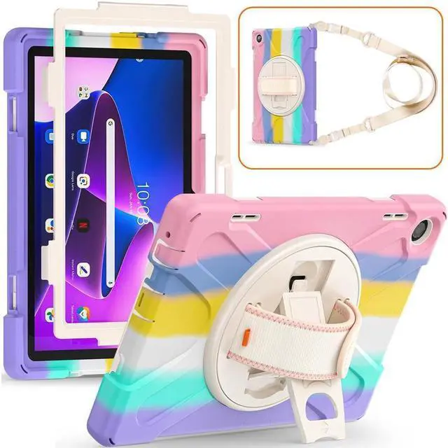 Main image of BONAEVER Case for Lenovo Tab M10 3rd Gen 10.1 inch 2022 Model TB-328FU TB-328XU with Pencil Holder Stand and & Shoulder Strap Protective Cover