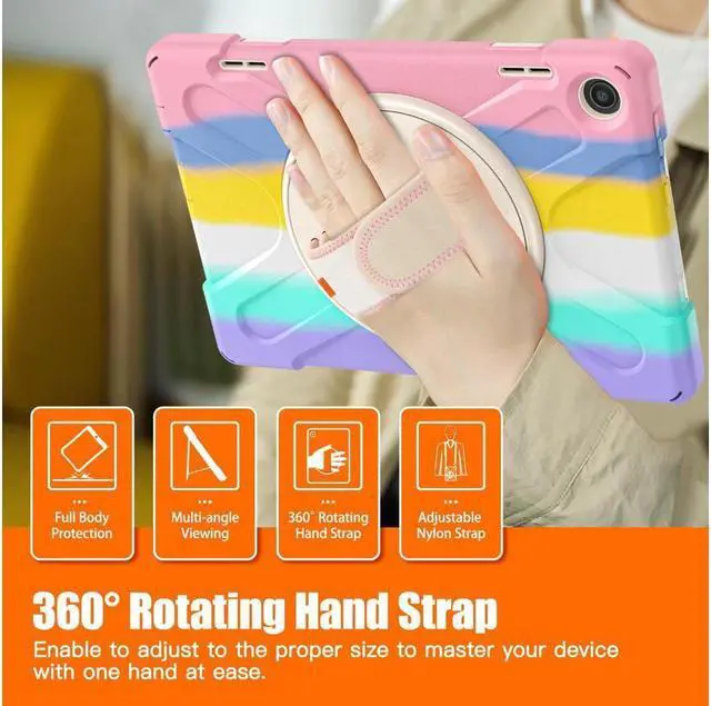 Alt view image 3 of 7 - BONAEVER Case for Lenovo Tab M10 3rd Gen 10.1 inch 2022 Model TB-328FU TB-328XU with Pencil Holder Stand and & Shoulder Strap Protective Cover