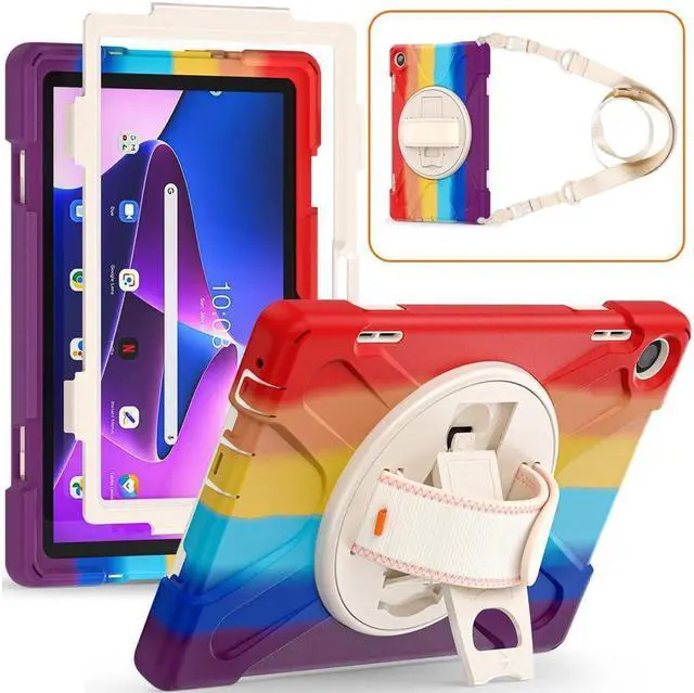 Main image of BONAEVER Case for Lenovo Tab M10 3rd Gen 10.1 inch 2022 Model TB-328FU TB-328XU with Pencil Holder Stand and & Shoulder Strap Protective Cover