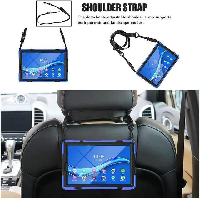 Alt view image 5 of 7 - BONAEVER Case for Lenovo Tab M10 HD 2nd Generation 2020 10.1 Inch TB-X306F / TB-X306X Shoockproof Cover with Hand Strap Stand and Shoulder Belt