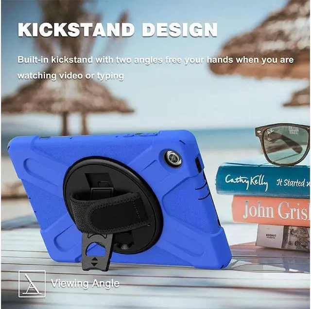 Alt view image 6 of 7 - BONAEVER Case for Lenovo Tab M10 HD 2nd Generation 2020 10.1 Inch TB-X306F / TB-X306X Shoockproof Cover with Hand Strap Stand and Shoulder Belt