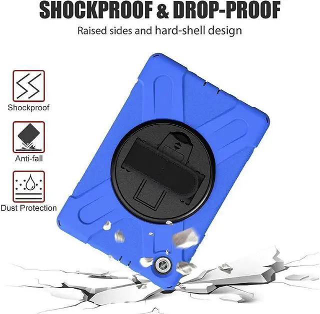 Alt view image 3 of 7 - BONAEVER Case for Lenovo Tab M10 HD 2nd Generation 2020 10.1 Inch TB-X306F / TB-X306X Shoockproof Cover with Hand Strap Stand and Shoulder Belt