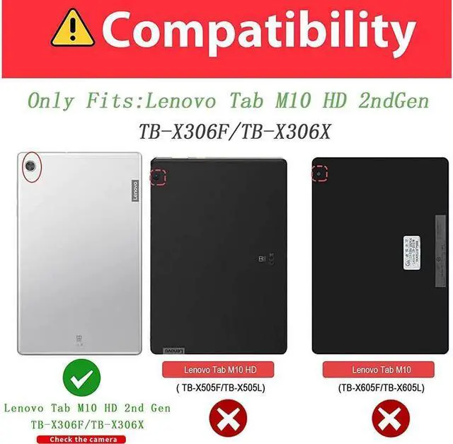 Alt view image 5 of 7 - BONAEVER Case for Lenovo Tab M10 HD 2nd Generation 2020 10.1 Inch TB-X306F / TB-X306X Shoockproof Cover with Hand Strap Stand and Shoulder Belt