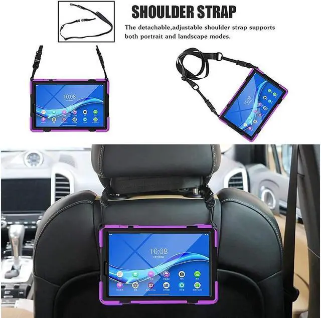 Alt view image 4 of 7 - BONAEVER Case for Lenovo Tab M10 HD 2nd Generation 2020 10.1 Inch TB-X306F / TB-X306X Shoockproof Cover with Hand Strap Stand and Shoulder Belt
