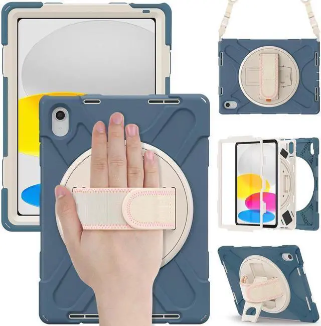 Main image of BONAEVER For iPad (A16) 11th Generation 11 Inch 2025, iPad 10th Generation 10.9 inch 2022 Shockproof Cover with Pencil Holder Shoulder Strap Stand