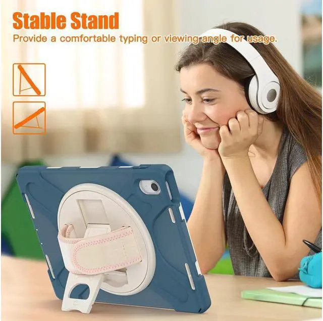 Alt view image 2 of 7 - BONAEVER For iPad (A16) 11th Generation 11 Inch 2025, iPad 10th Generation 10.9 inch 2022 Shockproof Cover with Pencil Holder Shoulder Strap Stand