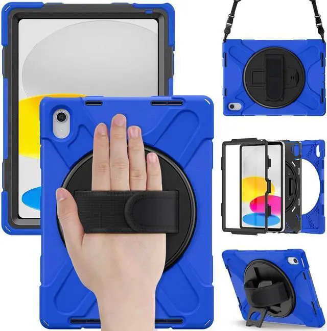 Main image of BONAEVER For iPad (A16) 11th Generation 11 Inch 2025, iPad 10th Generation 10.9 inch 2022 Shockproof Cover with Pencil Holder Shoulder Strap Stand