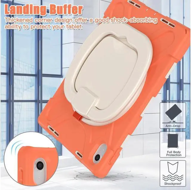 Alt view image 6 of 7 - BONAEVER Case for iPad 10th Generation 2022 10.9 Inch Model A2696 A2757 A2777 Rugged Shockproo cover with Pencil Holder/360 Degree Stand and /H Grip/Shoulder Strap