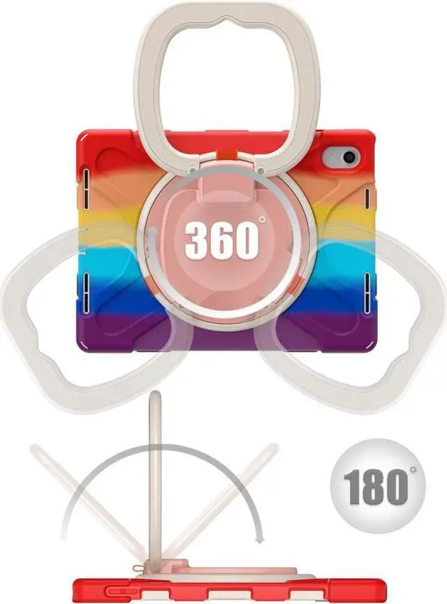 Alt view image 2 of 7 - BONAEVER Case for iPad 10th Generation 2022 10.9 Inch Model A2696 A2757 A2777 Rugged Shockproo cover with Pencil Holder/360 Degree Stand and /H Grip/Shoulder Strap