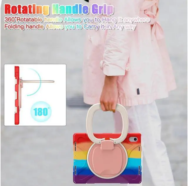 Alt view image 7 of 7 - BONAEVER Case for iPad 10th Generation 2022 10.9 Inch Model A2696 A2757 A2777 Rugged Shockproo cover with Pencil Holder/360 Degree Stand and /H Grip/Shoulder Strap