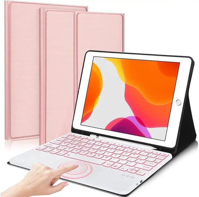 Main image of BONAEVER Touchpad Keyboard Case For iPad (A16) 11th Generation 11 Inch 2025, iPad 10th Generation 10.9 inch 2022 with Backlit Trackpad Stand Cover with Wireless Keyboard Pencil Holder