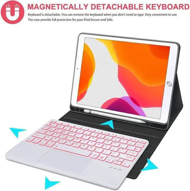 Alt view image 4 of 7 - BONAEVER Touchpad Keyboard Case For iPad (A16) 11th Generation 11 Inch 2025, iPad 10th Generation 10.9 inch 2022 with Backlit Trackpad Stand Cover with Wireless Keyboard Pencil Holder