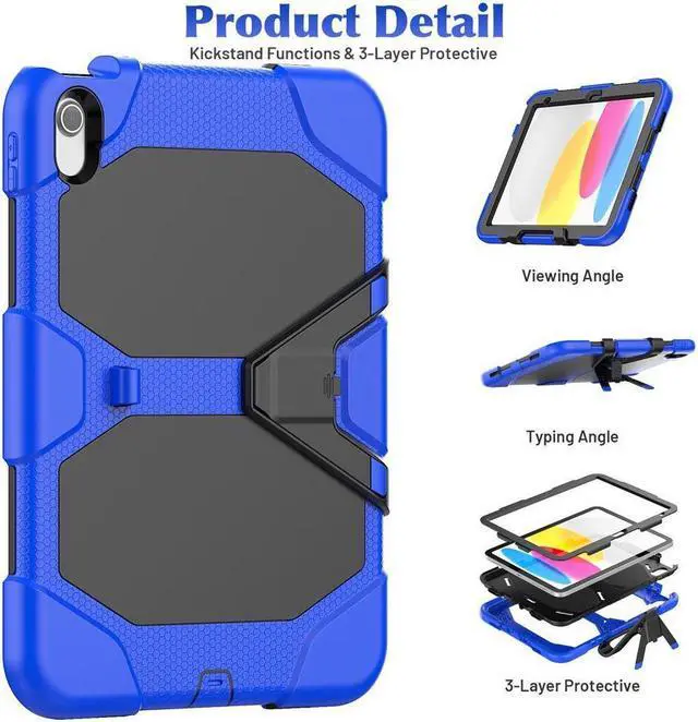Alt view image 7 of 7 - BONAEVER Case for iPad (A16) 11th Generation 11 Inch 2025, iPad 10th Generation 10.9 inch 2022 Shockproof Protective cover with Pencil Holder Stand