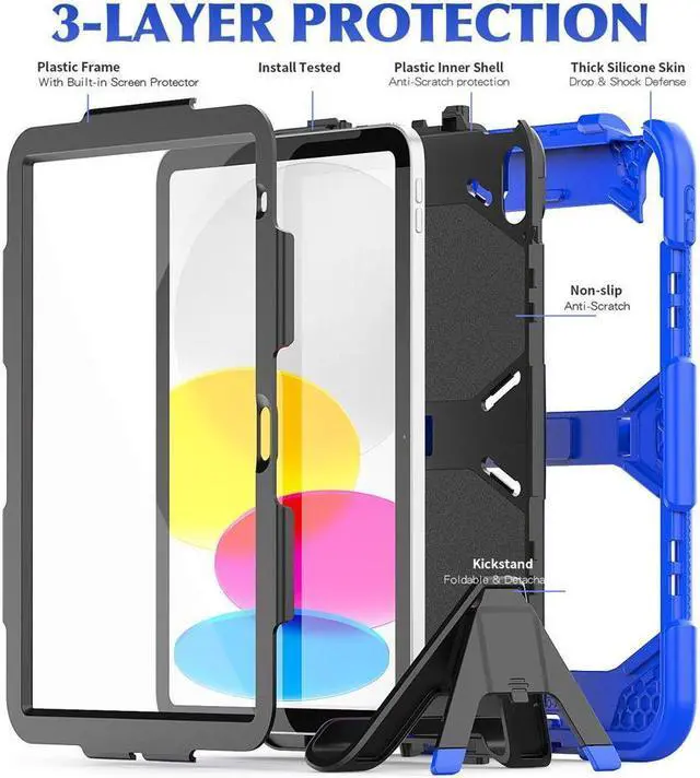 Alt view image 5 of 7 - BONAEVER Case for iPad (A16) 11th Generation 11 Inch 2025, iPad 10th Generation 10.9 inch 2022 Shockproof Protective cover with Pencil Holder Stand