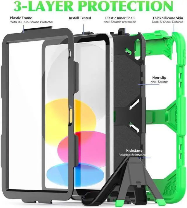 Alt view image 5 of 7 - BONAEVER Case for iPad (A16) 11th Generation 11 Inch 2025, iPad 10th Generation 10.9 inch 2022 Shockproof Protective cover with Pencil Holder Stand