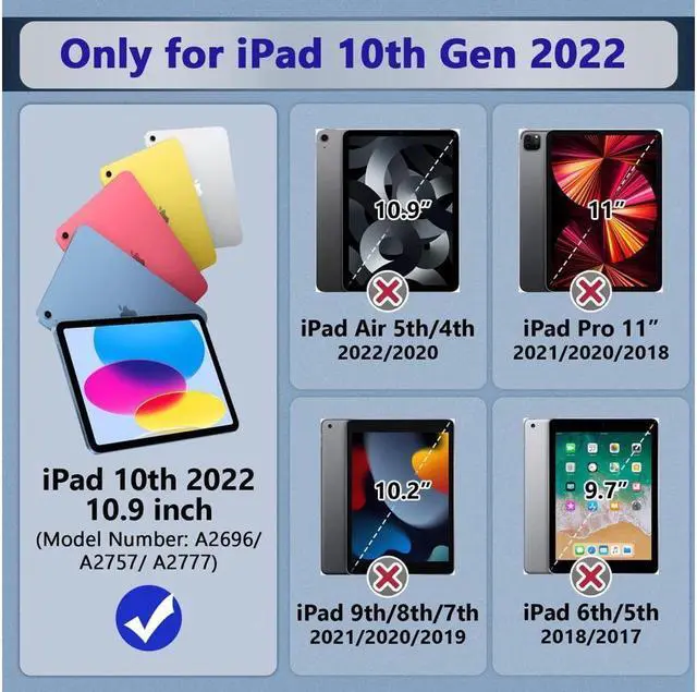 Alt view image 2 of 7 - BONAEVER Case for iPad (A16) 11th Generation 11 Inch 2025, iPad 10th Generation 10.9 inch 2022 Shockproof Protective cover with Pencil Holder Stand