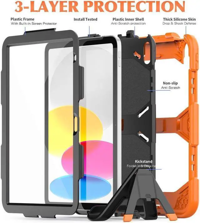 Alt view image 5 of 7 - BONAEVER Case for iPad (A16) 11th Generation 11 Inch 2025, iPad 10th Generation 10.9 inch 2022 Shockproof Protective cover with Pencil Holder Stand