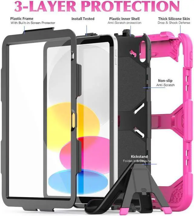 Alt view image 7 of 7 - BONAEVER Case for iPad (A16) 11th Generation 11 Inch 2025, iPad 10th Generation 10.9 inch 2022 Shockproof Protective cover with Pencil Holder Stand