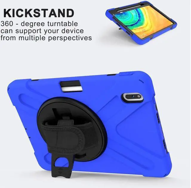 Alt view image 2 of 7 - BONAEVER Case for Huawei MatePad Pro 10.8 Inch Shockproof Rugged Protective Cover with Stand and / Pencil Holder / Hand Strap / Shoulder Strap