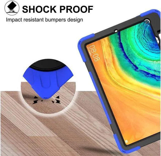 Alt view image 3 of 7 - BONAEVER Case for Huawei MatePad Pro 10.8 Inch Shockproof Rugged Protective Cover with Stand and / Pencil Holder / Hand Strap / Shoulder Strap