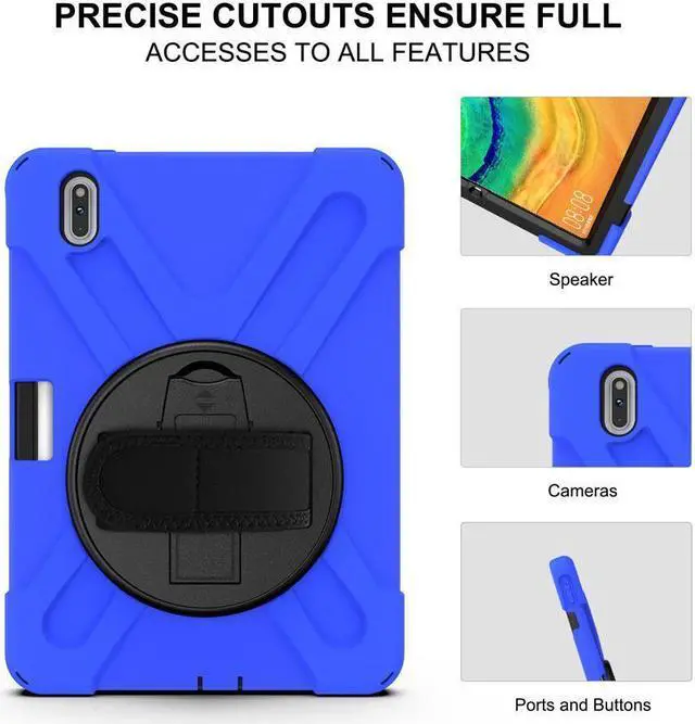 Alt view image 5 of 7 - BONAEVER Case for Huawei MatePad Pro 10.8 Inch Shockproof Rugged Protective Cover with Stand and / Pencil Holder / Hand Strap / Shoulder Strap