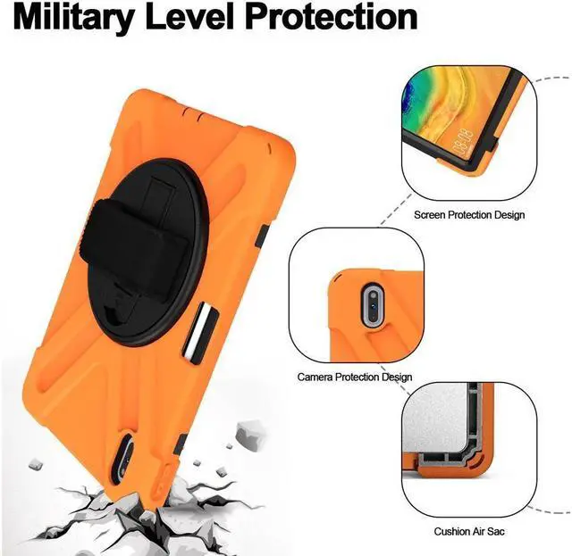 Alt view image 4 of 7 - BONAEVER Case for Huawei MatePad Pro 10.8 Inch Shockproof Rugged Protective Cover with Stand and / Pencil Holder / Hand Strap / Shoulder Strap