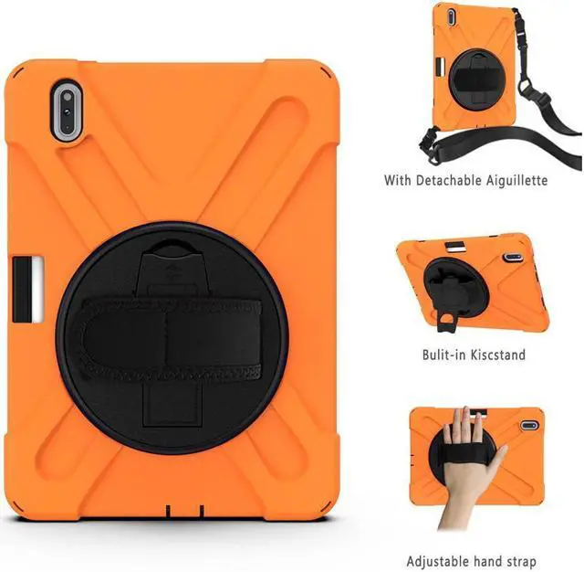 Alt view image 6 of 7 - BONAEVER Case for Huawei MatePad Pro 10.8 Inch Shockproof Rugged Protective Cover with Stand and / Pencil Holder / Hand Strap / Shoulder Strap