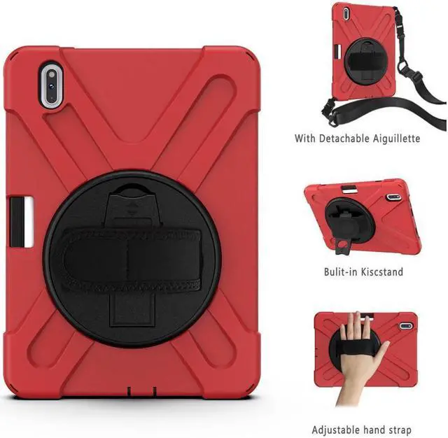 Alt view image 6 of 7 - BONAEVER Case for Huawei MatePad Pro 10.8 Inch Shockproof Rugged Protective Cover with Stand and / Pencil Holder / Hand Strap / Shoulder Strap