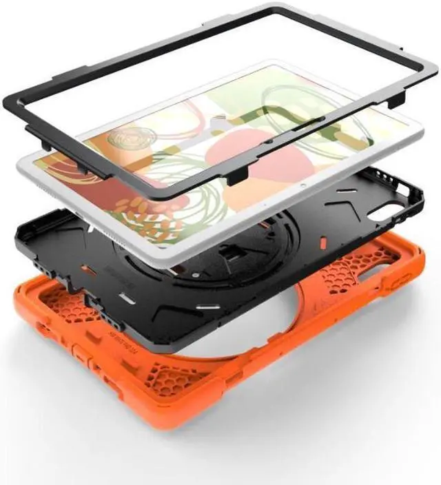 Alt view image 5 of 6 - BONAEVER Huawei MatePad 10.4 inch 2020 2022 Case with Rotating Stand and / Hand Strap / Shoulder Belt Hybrid Armor Rugged Shockproof Cover