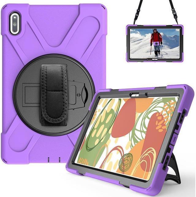 Main image of BONAEVER Huawei MatePad 10.4 inch 2020 2022 Case with Rotating Stand and / Hand Strap / Shoulder Belt Hybrid Armor Rugged Shockproof Cover